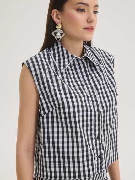 Veronica Sleeveless Shirt – Black