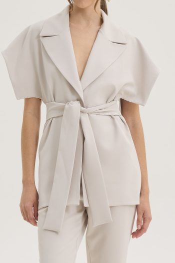 Demi Belted Vest – Ecru