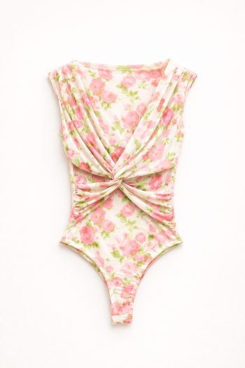 Floral Knot Bodysuit – Cream