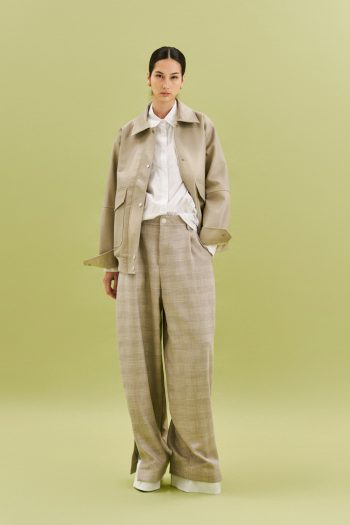 Lettice Leather Bomber – Beige - Image 2