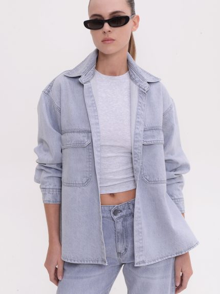 Veronica Denim Jacket – Platinum Grey