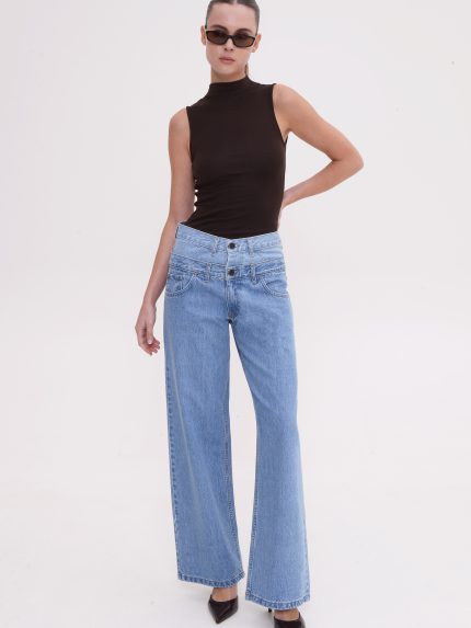 Alaia Wide Leg – Blue/Light Blue