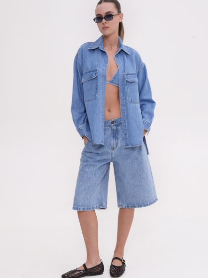 Veronica Denim Jacket – Mid Blue