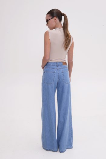 Bellen Wide Leg Denim – Mid Blue - Image 2