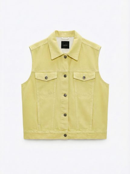 Pixie Denim Vest – Yellow