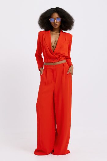 Nicola Cropped Blazer – Red - Image 3