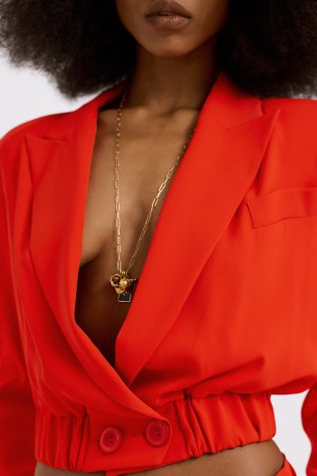 Nicola Cropped Blazer – Red - Image 4