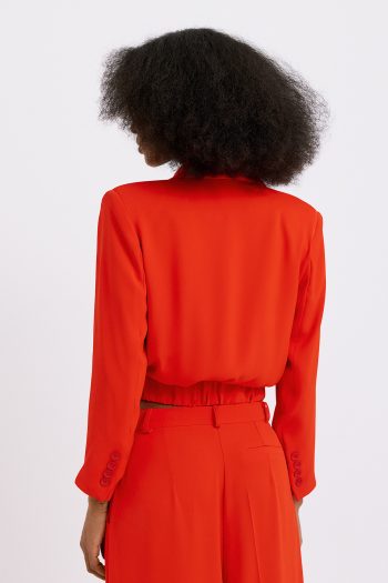 Nicola Cropped Blazer – Red - Image 5