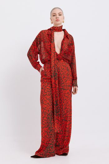 Liora Shirt – Red Leopard - Image 2