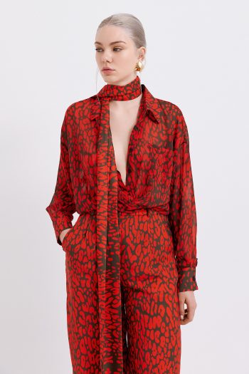 Liora Shirt – Red Leopard - Image 3