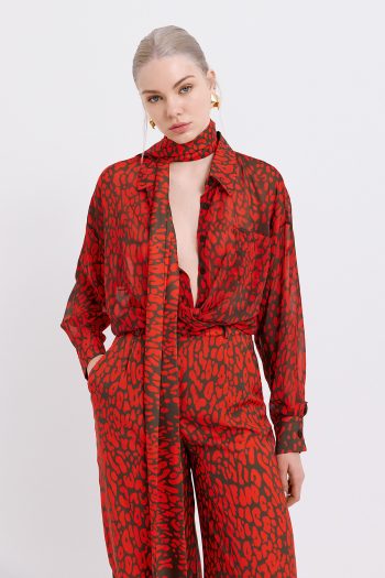 Liora Shirt – Red Leopard