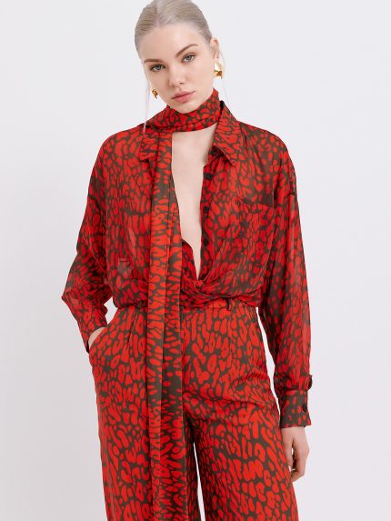 Liora Shirt – Red Leopard