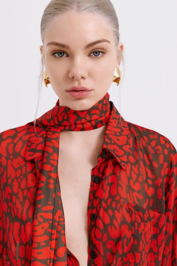 Liora Shirt – Red Leopard - Image 4