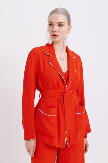 Tokyo Crepe Kimono – Red - Image 4