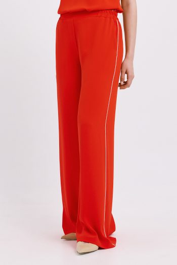 Josie Crepe Pants With Hem – Red - Image 2