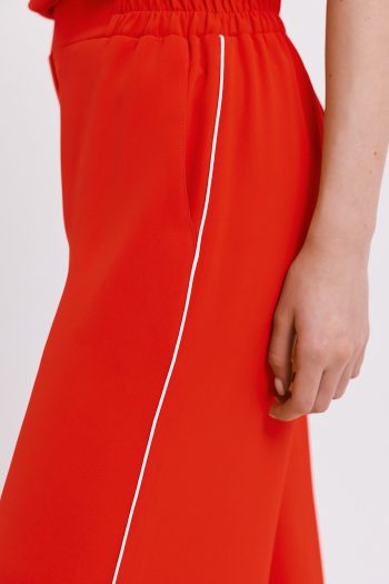 Josie Crepe Pants With Hem – Red - Image 3