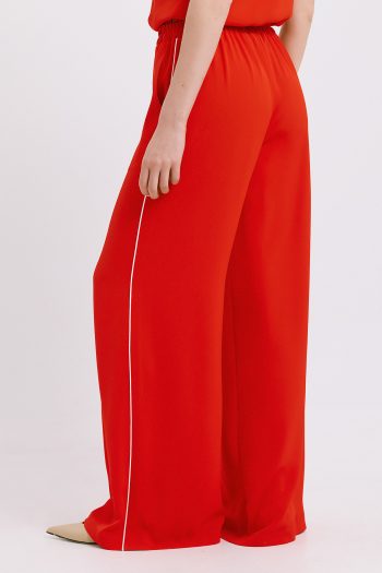 Josie Crepe Pants With Hem – Red - Image 4