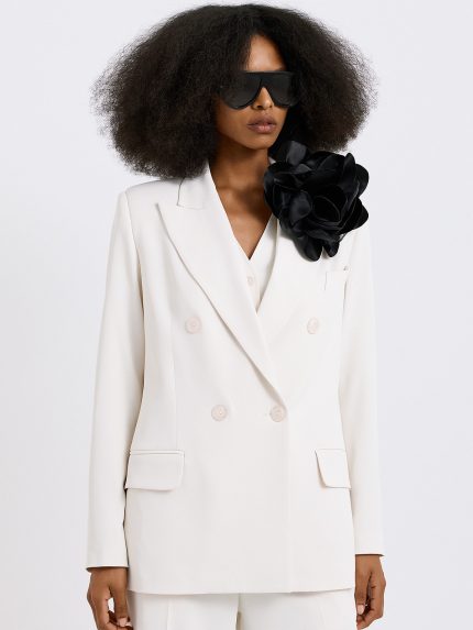 Nancy Crepe Blazer – Cream