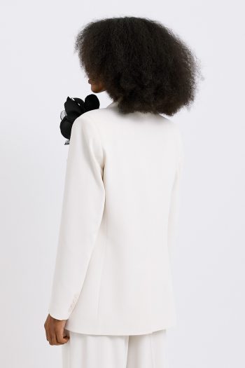 Nancy Crepe Blazer – Cream - Image 3