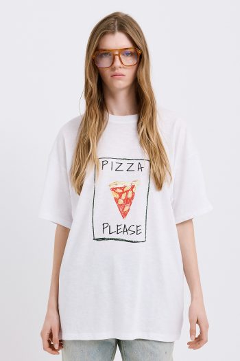 Pizza T-shirt – Off White - Image 3