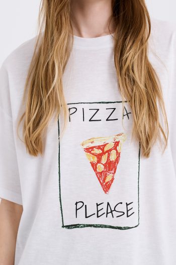 Pizza T-shirt – Off White - Image 2