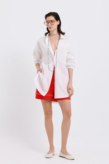 Blossom Cotton Shirt – White - Image 2