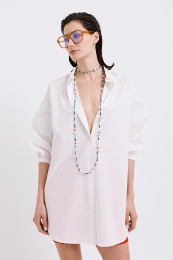 Blossom Cotton Shirt – White - Image 3