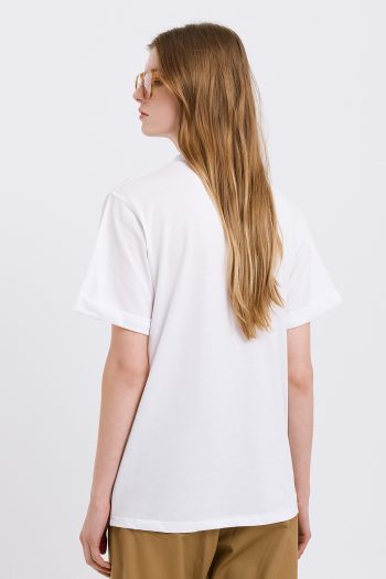 Sequin Cotton T-shirt – Off White - Image 5