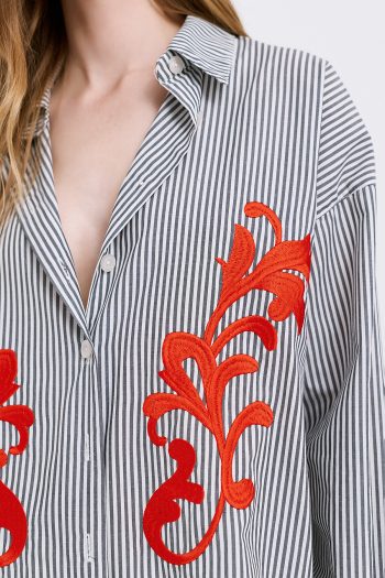 Brianna Shirt – Black Striped - Image 2