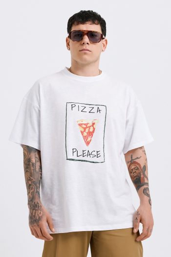 Pizza T-shirt – Off White - Image 5