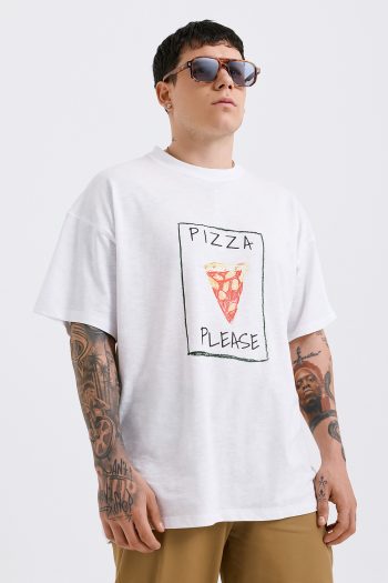 Pizza T-shirt – Off White - Image 4
