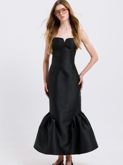 Opera Taffeta Bustier – Black