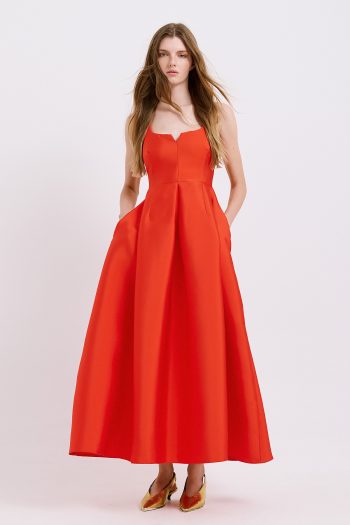 Chiara Maxi Dress – Red/ Petrol