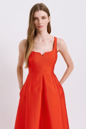 Chiara Maxi Dress – Red/ Petrol - Image 2