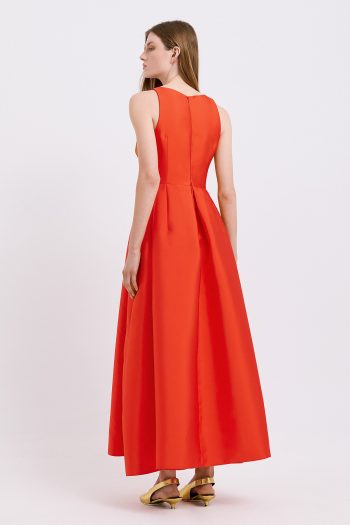 Chiara Maxi Dress – Red/ Petrol - Image 3