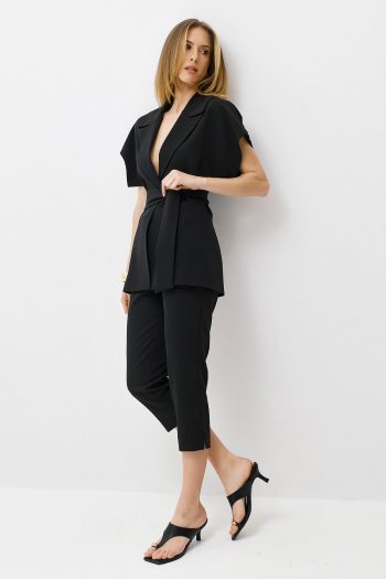 Demi Belted Vest – Black - Image 3