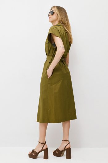 Amelia Belted Dress – Khaki - Image 4