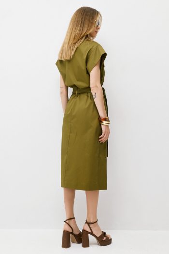 Amelia Belted Dress – Khaki - Image 5
