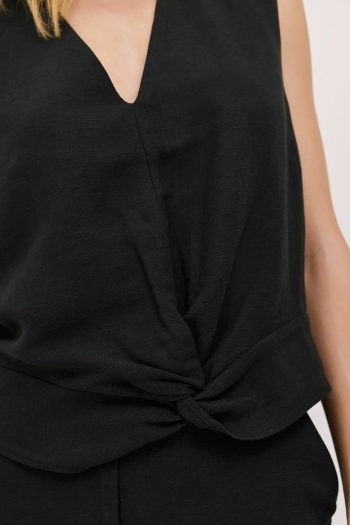 Hannah Linen Bermuda Set – Black - Image 5