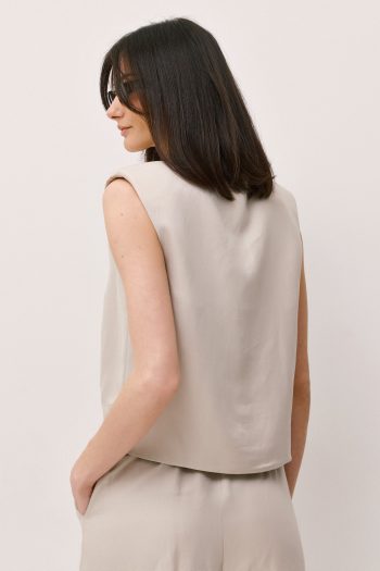 Hannah Linen Bermuda Set – Beige - Image 6