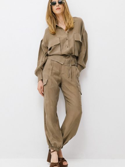 Geo Cargo Pants – Khaki