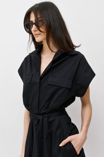 Amelia Belted Dress – Black - Image 2