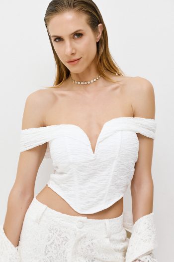 Gilda Lace Corset – White