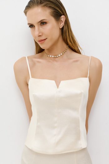 Opera Taffeta Bustier – Vanilla