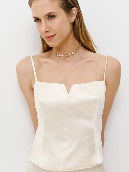 Opera Taffeta Bustier – Vanilla