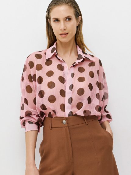 Cynthia Dot Shirt – Pink