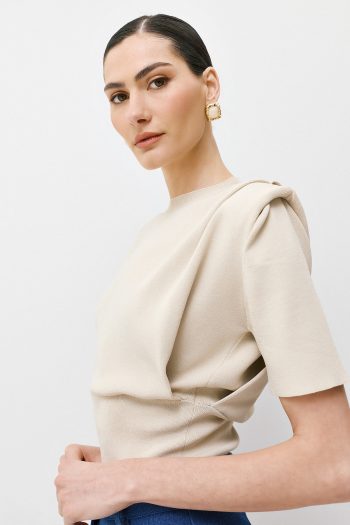 Padded Knit – Beige - Image 3