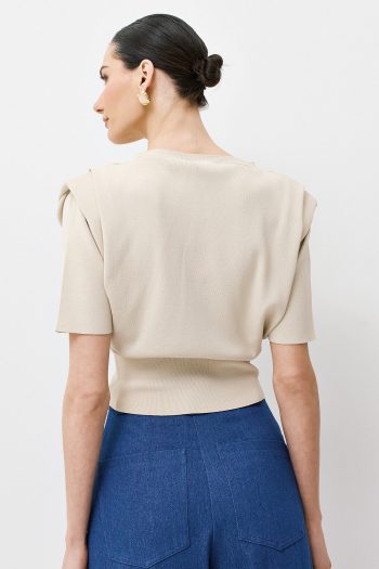 Padded Knit – Beige - Image 7