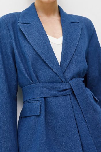 Luisa Belted Blazer – Blue - Image 3
