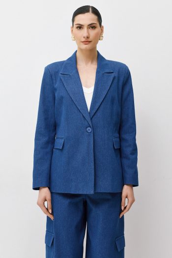 Luisa Belted Blazer – Blue - Image 2